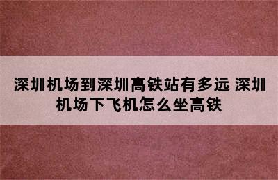 深圳机场到深圳高铁站有多远 深圳机场下飞机怎么坐高铁